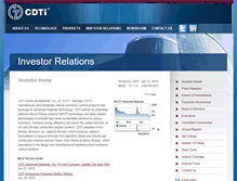 Tablet Screenshot of investor.cdti.com
